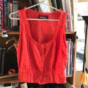 Adorable red eyelet lace Reformation top